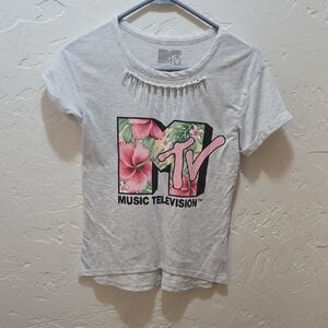 3/$10 MTV Heather Gray Tee with Logo
